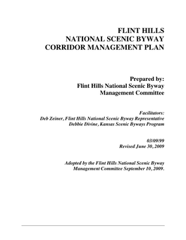 Flint Hills National Scenic Byway Management Committee
