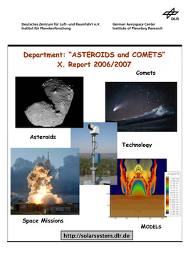 Department: “ASTEROIDS and COMETS” X. Report 2006/2007