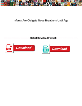 Infants Are Obligate Nose Breathers Until Age