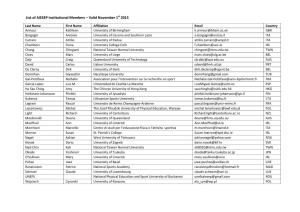 List of AIESEP Institutional Members – Valid November 1St 2015