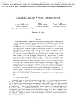 Gaussian Mixture Vector Autoregression∗