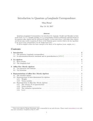 Introduction to Quantum Q-Langlands Correspondence