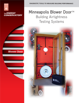 Minneapolis Blower Door™ CONSERVATORY Building Airtightness Testing Systems