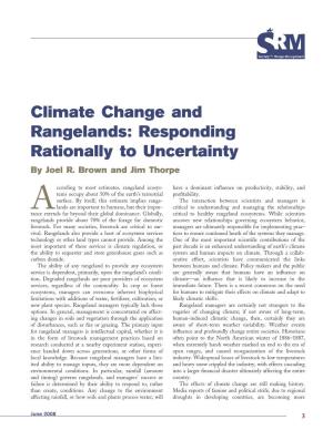 Climate Change and Rangelands: Responding Rationally to Uncertainty by Joel R