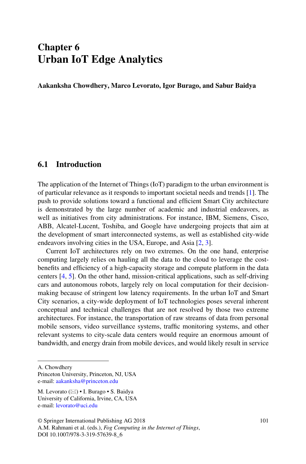 Chapter 6 Urban Iot Edge Analytics