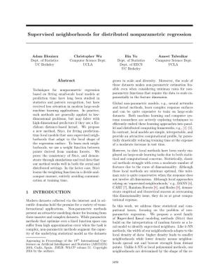 Supervised Neighborhoods for Distributed Nonparametric Regression