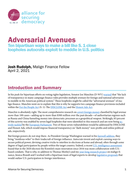 Adversarial Avenues Ten Bipartisan Ways to Make a Bill Like S