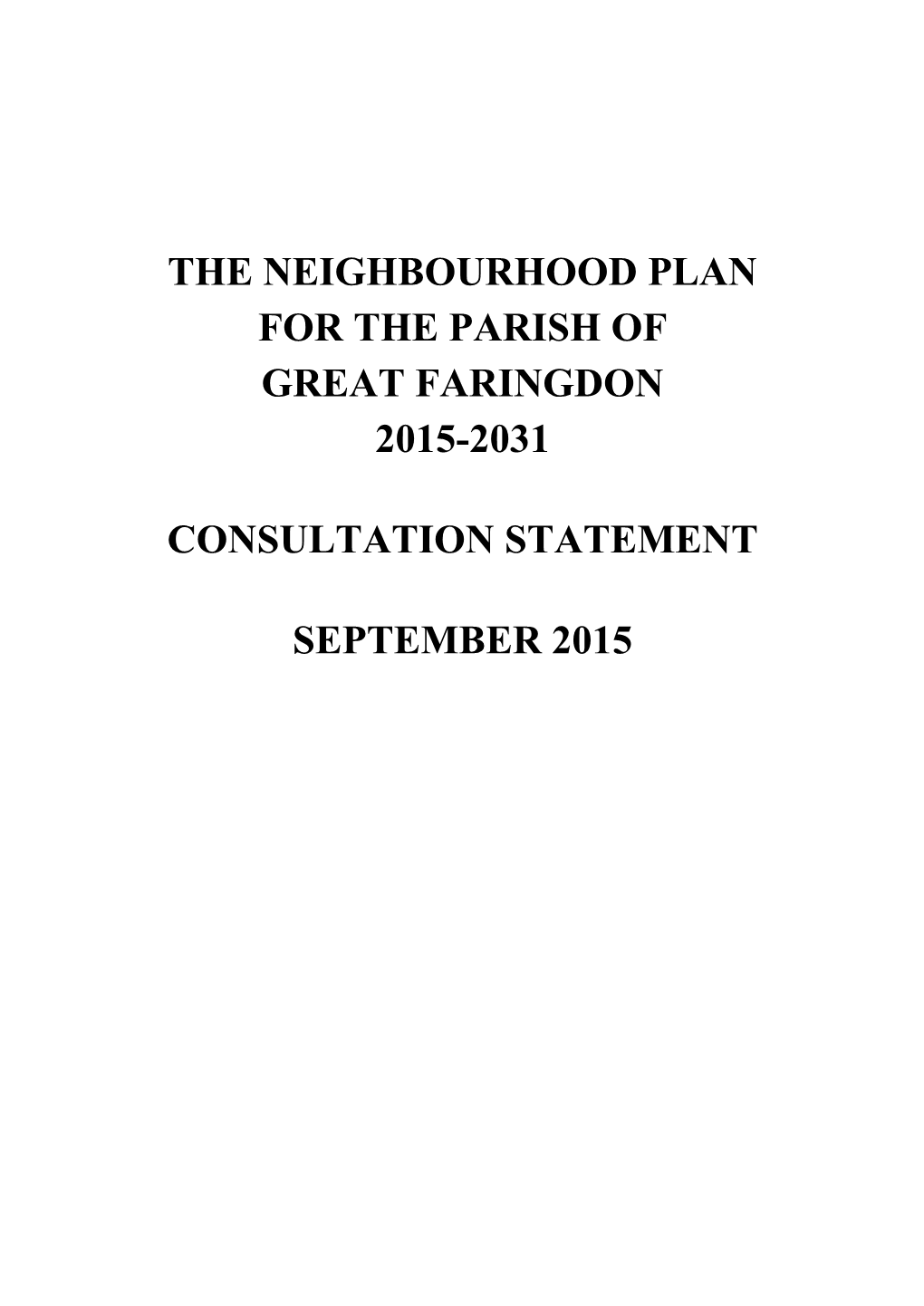 FNP Consultation Statement