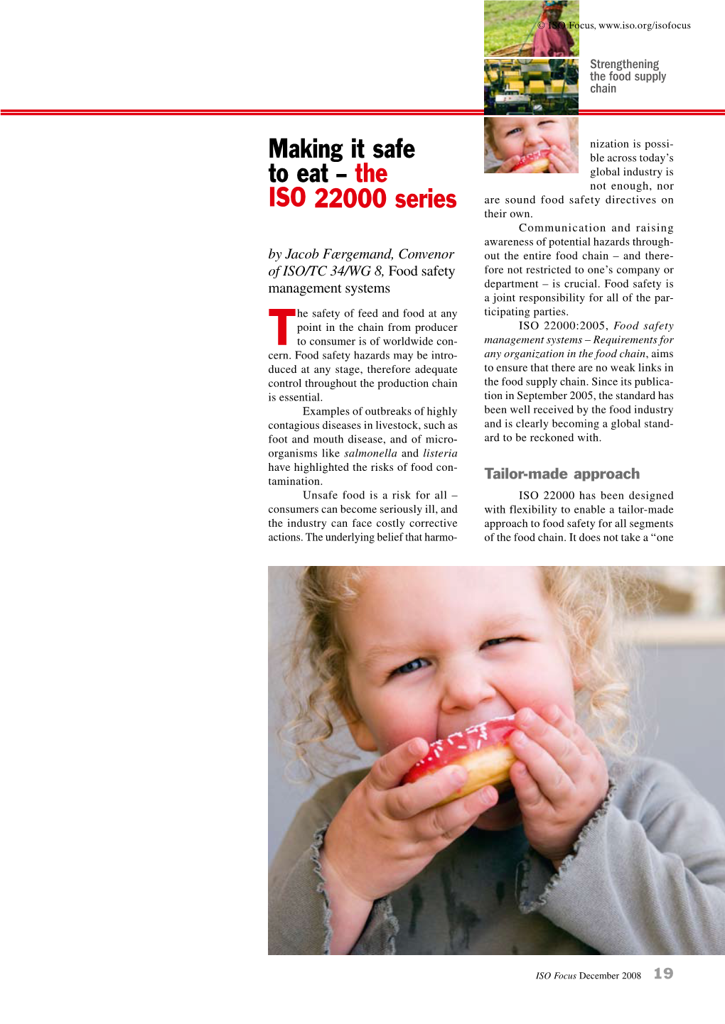 Making It Safe to Eat – the ISO 22000 Series