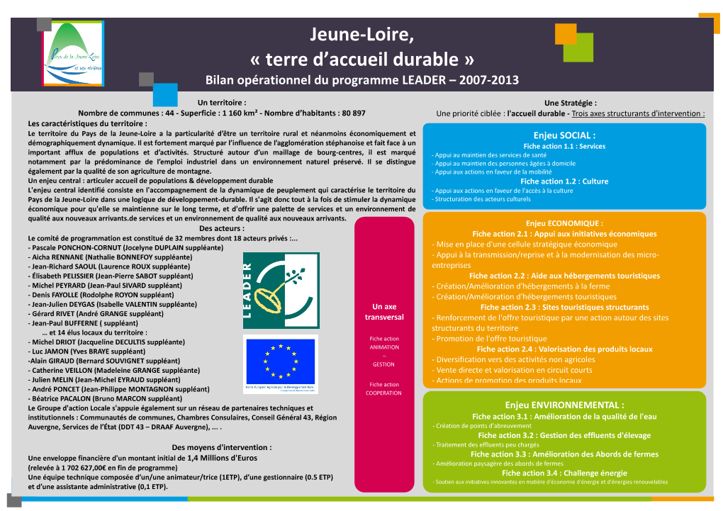 Jeune-Loire, « Terre D'accueil Durable »