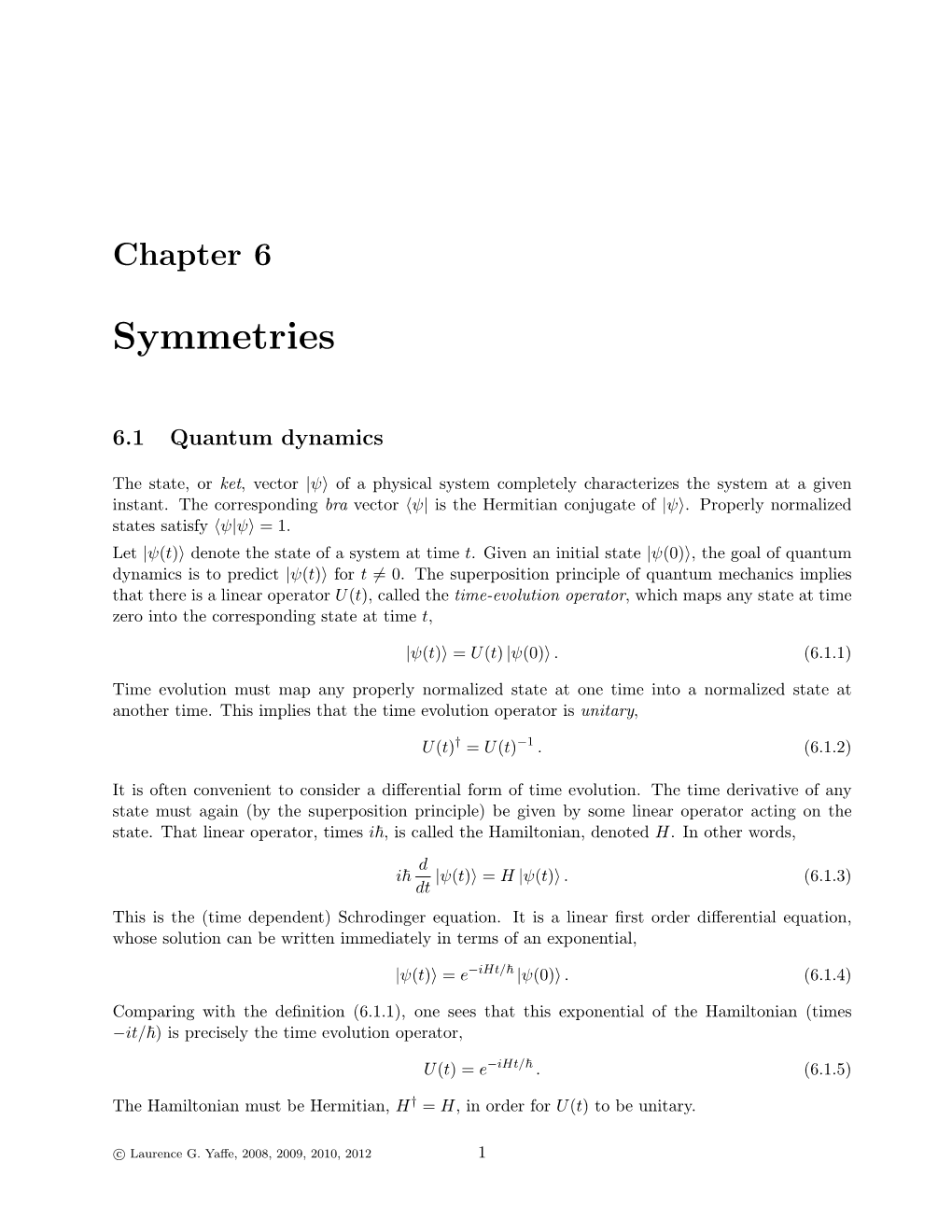 Particles and Symmetries CHAPTER 6