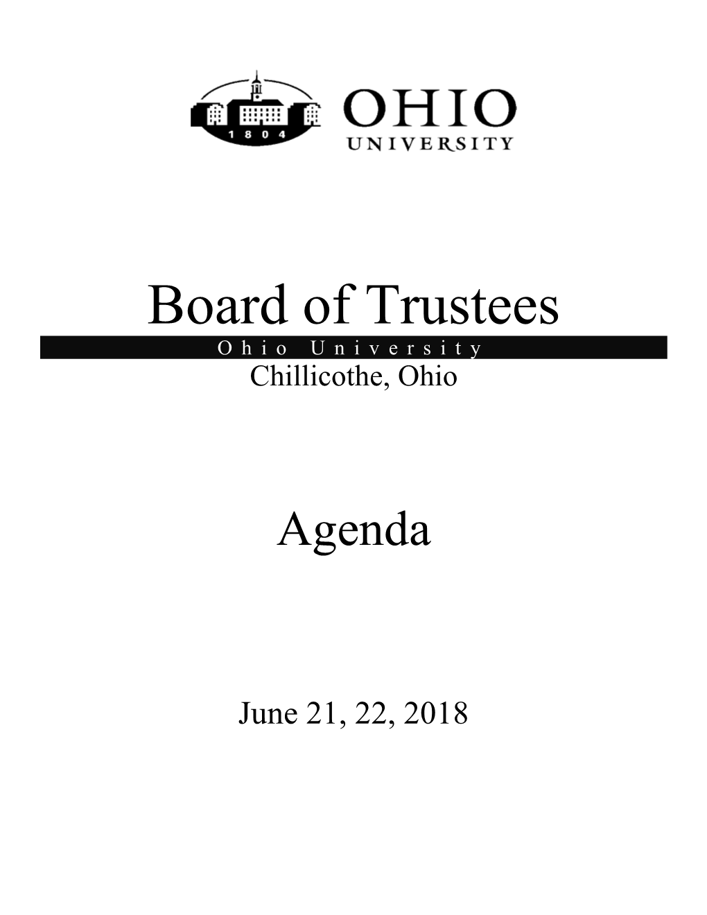 Board of Trustees Ohio University Chillicothe, Ohio