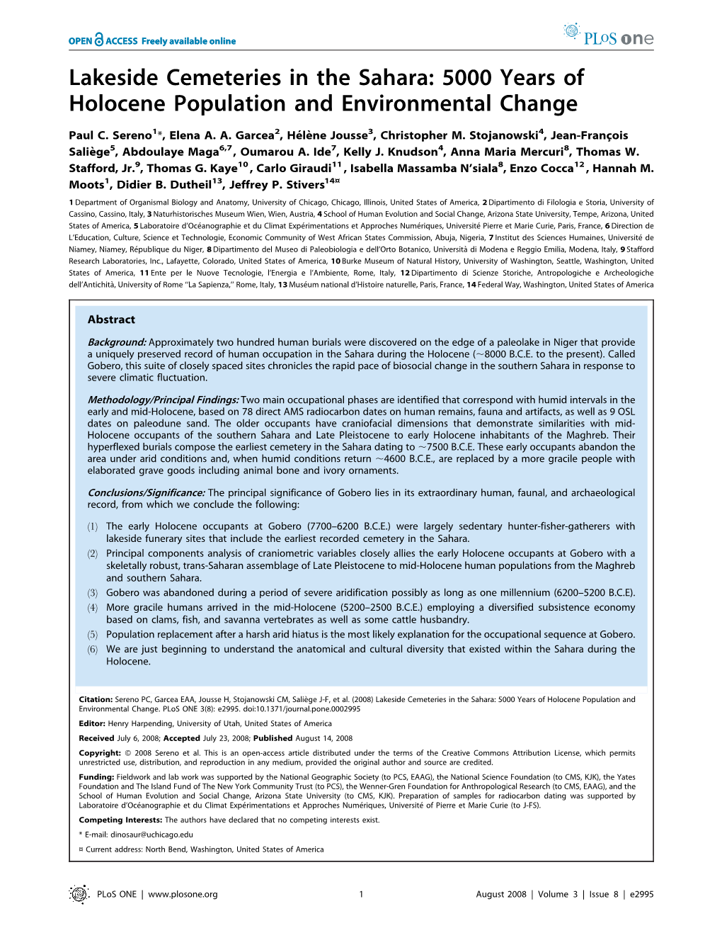 5000 Years of Holocene Population and Environmental Change