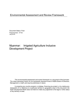 Environmental Assessment and Review Framework