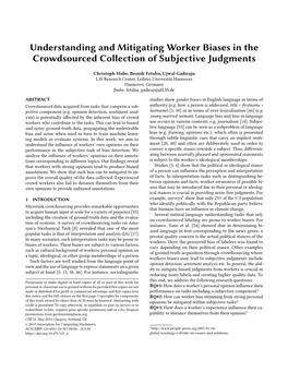 Understanding and Mitigating Worker Biases in the Crowdsourced Collection of Subjective Judgments