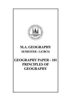 Geography Semester - I (Cbcs)