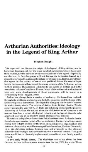 Ideology in the Legend of King Arthur