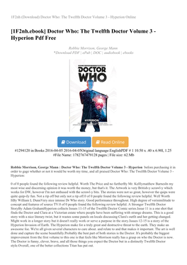 The Twelfth Doctor Volume 3 - Hyperion Online
