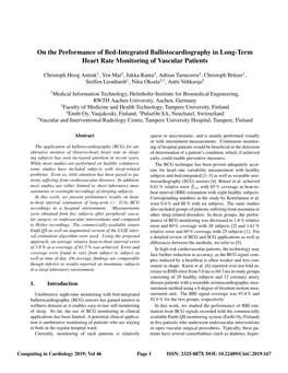 On the Performance of Bed-Integrated Ballistocardiography in Long-Term Heart Rate Monitoring of Vascular Patients