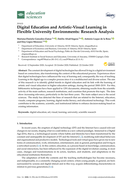 Digital Education and Artistic-Visual Learning in Flexible University Environments: Research Analysis
