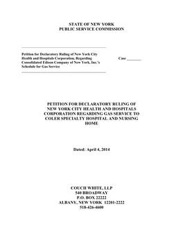 State of New York Public Service Commission Petition