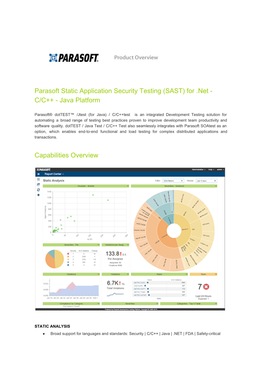 Parasoft Static Application Security Testing (SAST) for .Net - C/C++ - Java Platform