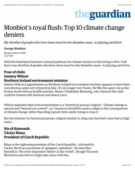 Top 10 Climate Change Deniers | Environment | the Guardian 11/24/16, 4�01 PM