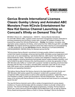 Genius Brands International Licenses Classic