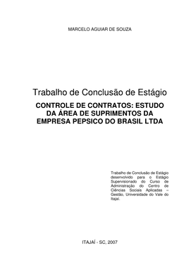 Trabalho De Conclusão De Estágio