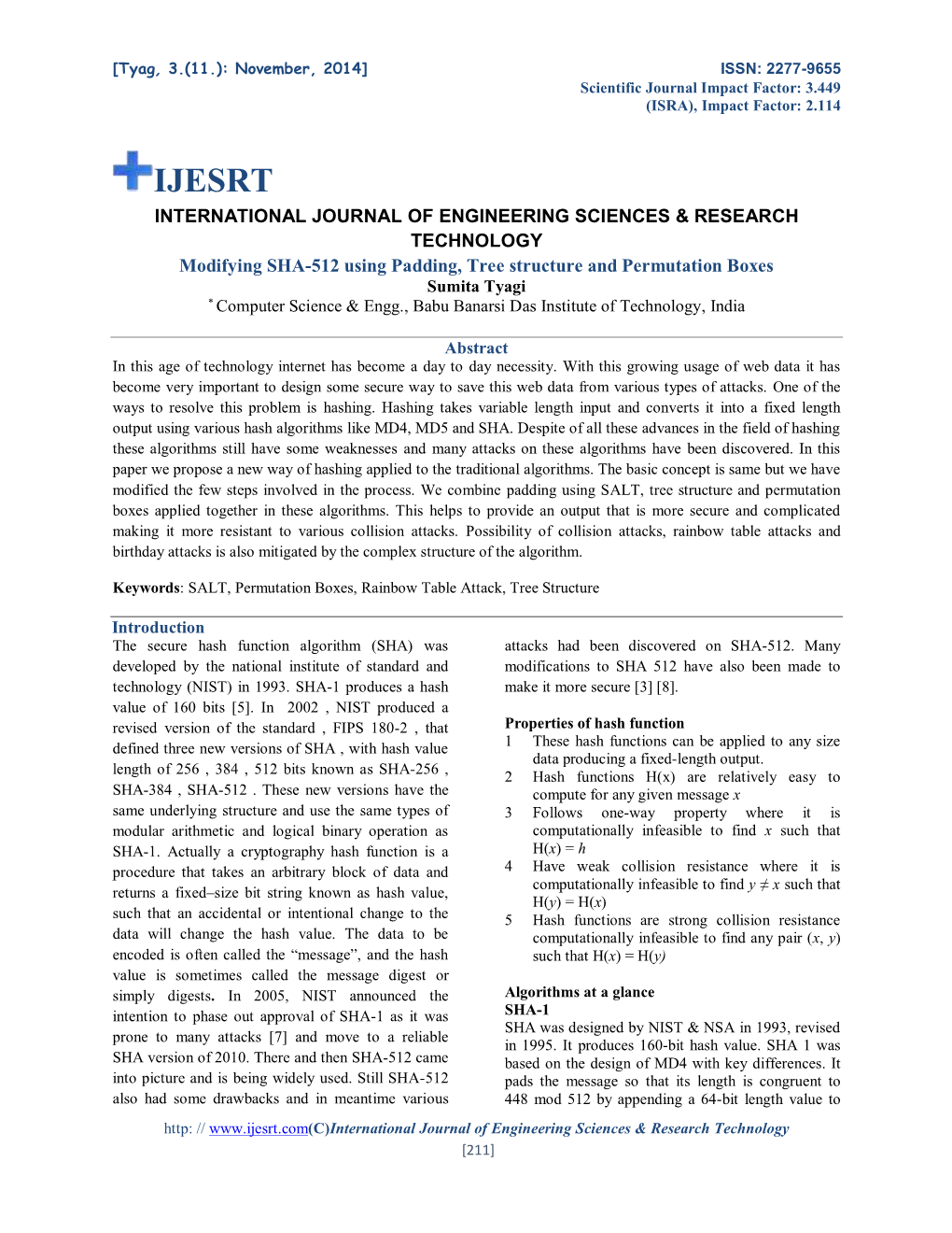 International Journal of Engineering Sciences