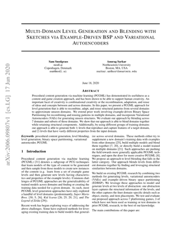 Multi-Domain Level Generation and Blending with Sketches Via Example