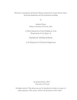 Electricity Consumption and Battery Lifespan Estimation for Transit Electric Buses: Drivetrain Simulations and Electrochemical Modelling