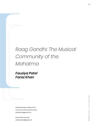 Raag Gandhi: the Musical Community of the Mahatma