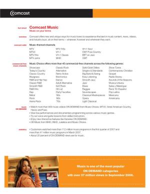Comcast Music Music on Your Terms
