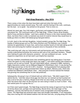 High Kings 2016 BIOG FINAL