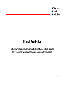 Branch Prediction