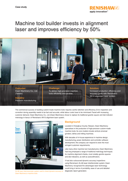 Case Study: Machine Tool Builder Invests in Alignment Laser And