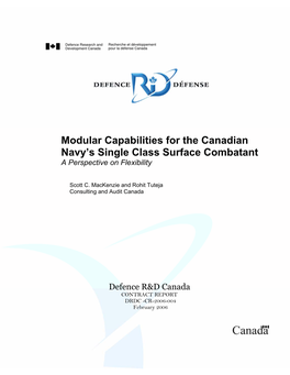Modular Capability for the Canadian Navy's