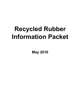 Recycled Rubber Information Packet