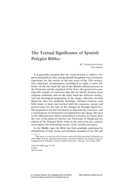 The Textual Significance of Spanish Polyglot Bibles *