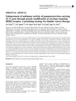Enhancement of Antitumor Activity of Gammaretrovirus Carrying IL-12