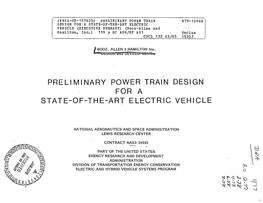 Preliminary Power Train Design for a State-Of-The-Art Electric Vehicle