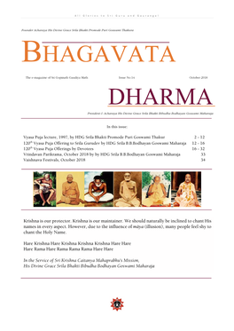 Bhagavata Dharma – the E- Magazine of Sri Gopinath Gaudiya Math Page | 2