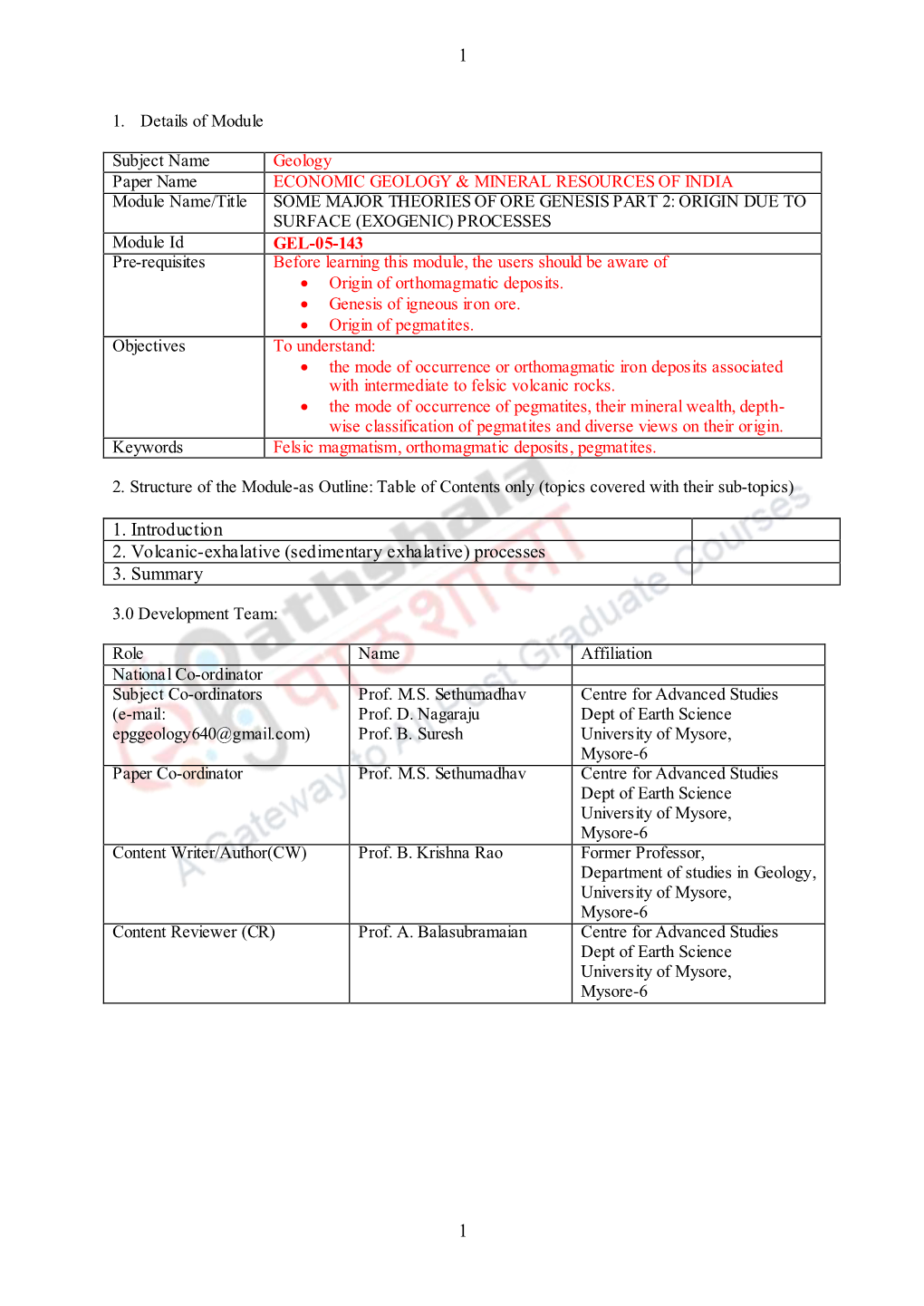 (Sedimentary Exhalative) Processes 3. Summary