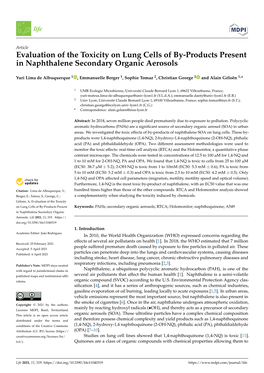 Evaluation of the Toxicity on Lung Cells of By-Products Present in Naphthalene Secondary Organic Aerosols