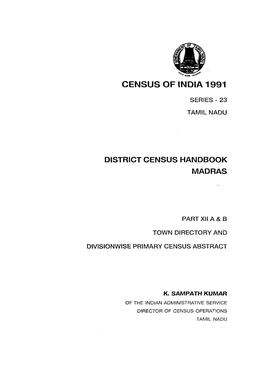 District Census Handbook, Madras, Part XII-A & B, Series-23