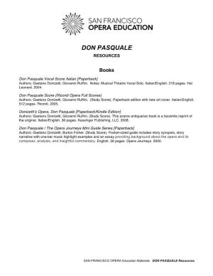Don Pasquale Resources