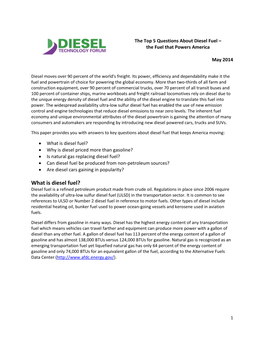 What Is Diesel Fuel?
