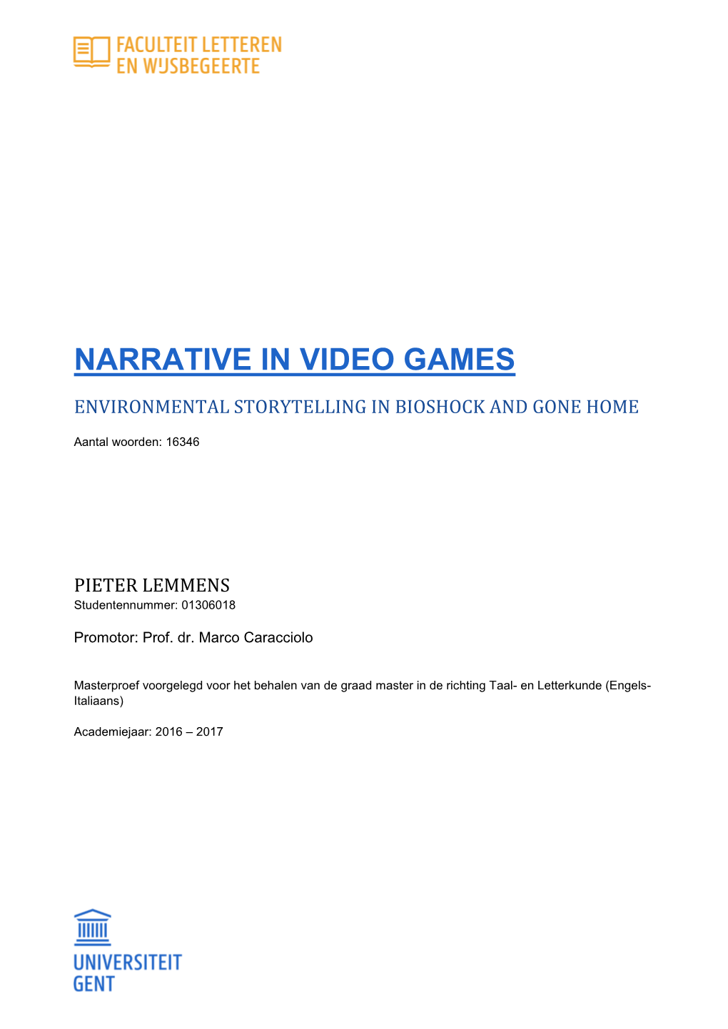 Narrative in Video Games