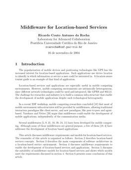 Middleware for Location-Based Services